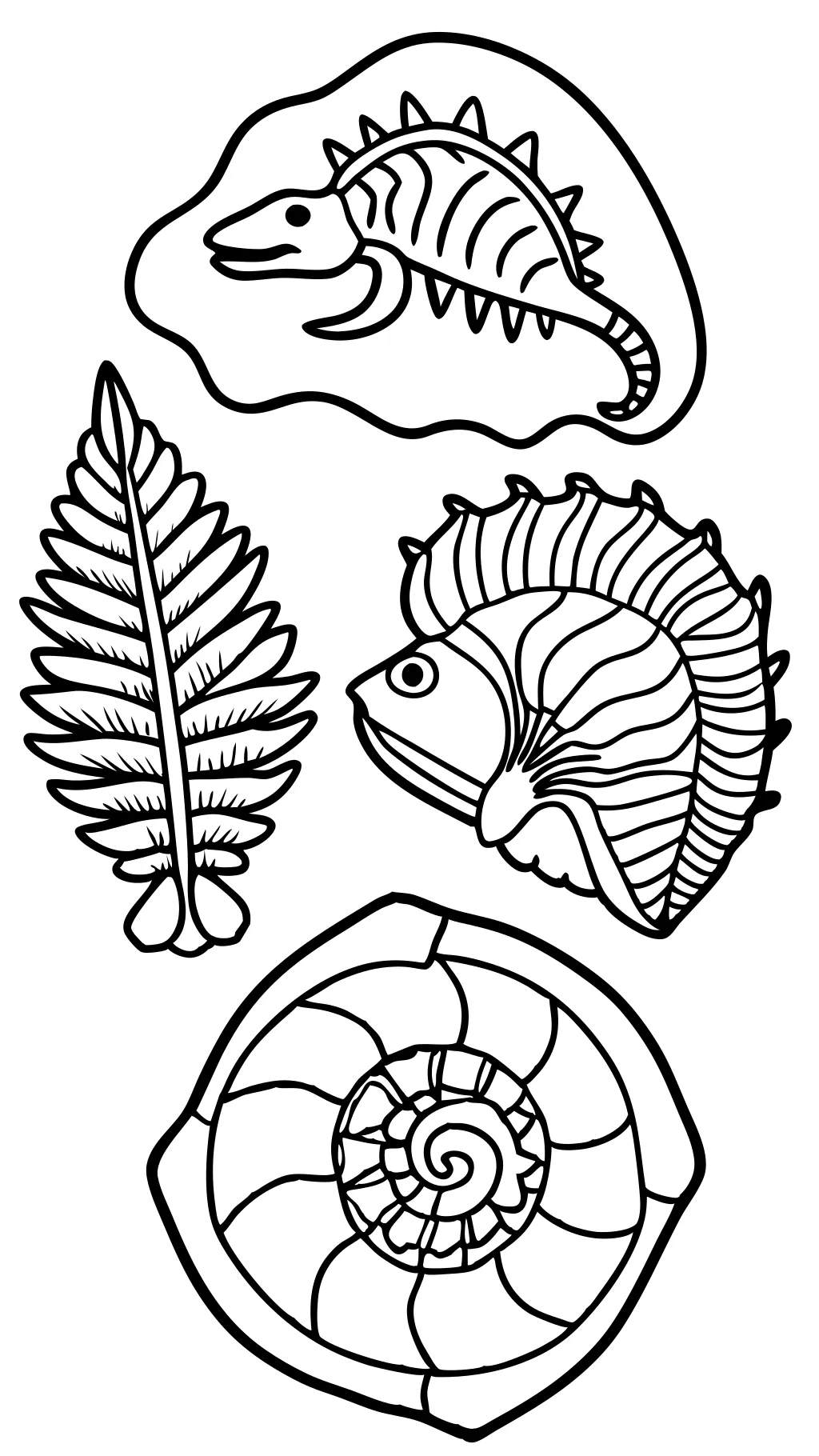 coloring pages fossils